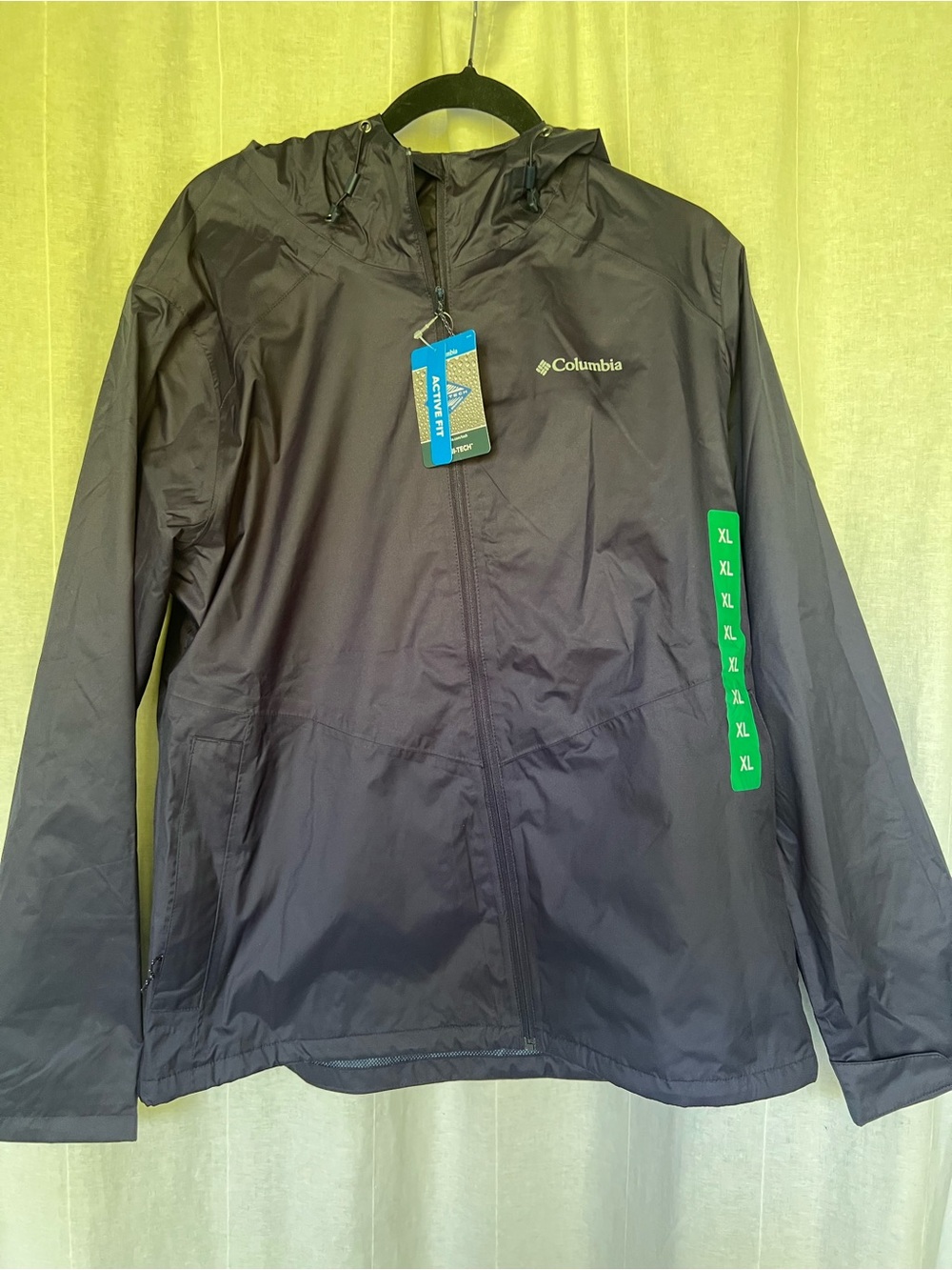 Columbia Black Hooded Lightweight Rain Jacket